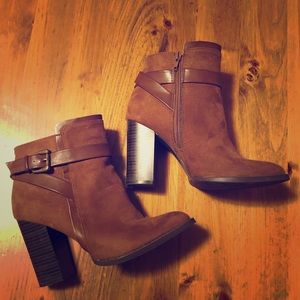 Stylish Faux Suede Heel Booties w/ Buckle-JustFab